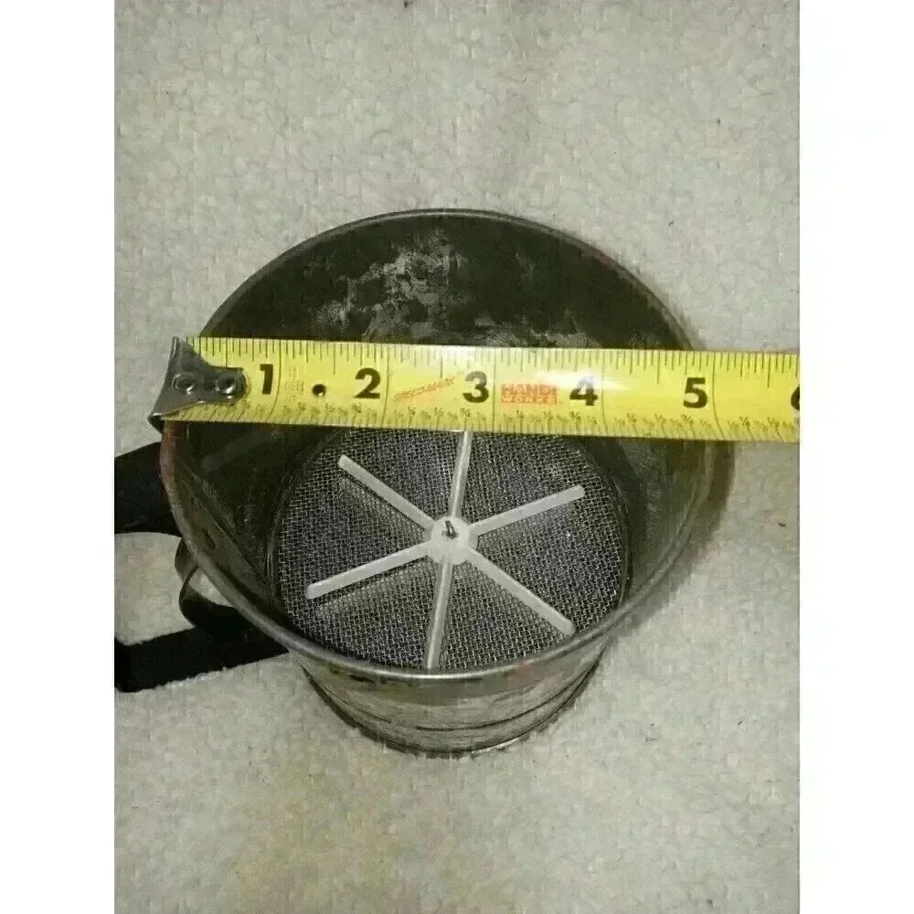 Vintage ANDROCK 3 SCREEN ONE HAND FLOUR SIFTER SILVER KITCHEN GADGET